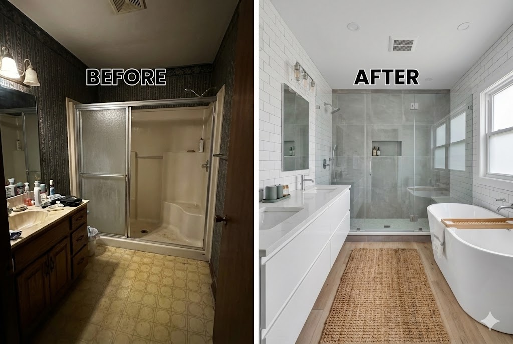 Bathroom transformation - before and after remodel